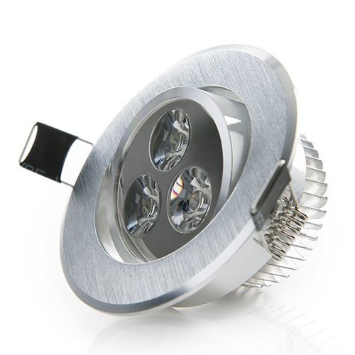 Downlight LED 3W Circular Metalizado Empotrado Techo