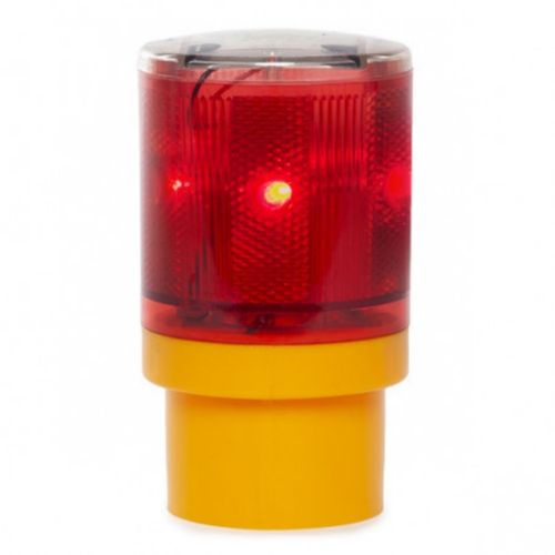 Baliza Solar LED Carretera Color Rojo Montaje Mastil